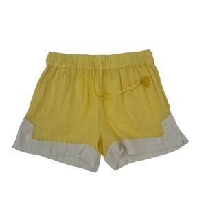 Haute Hippie women's Yellow and Cream Trim Comfy Shorts Size Small